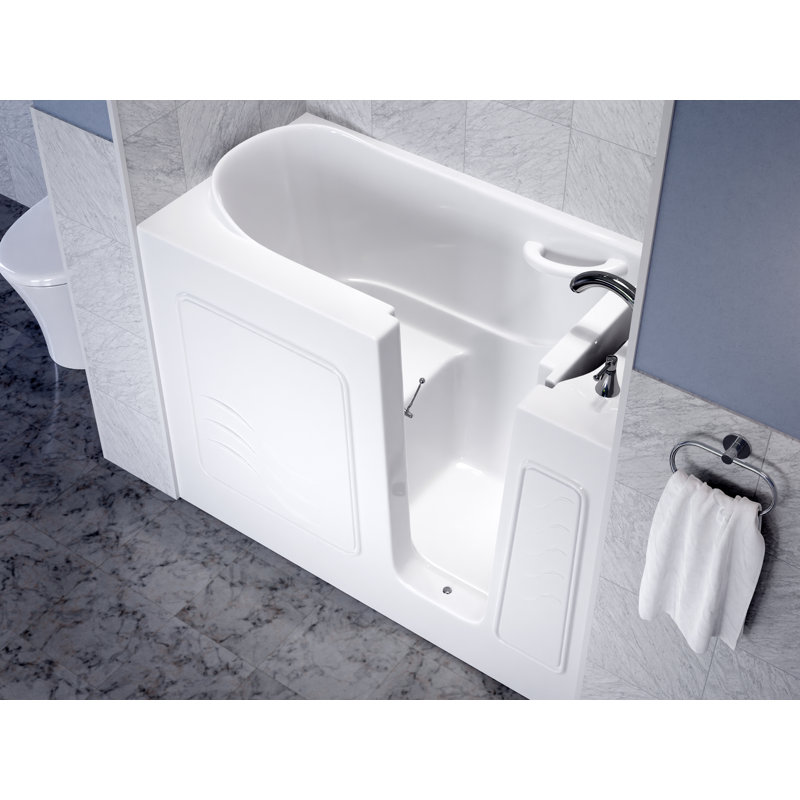 Therapeutic Tubs 26 in. x 53 in. Right Drain Quick Fill Walk-In Soaking Tub in White, Right, White