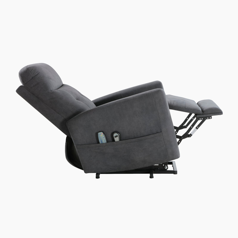 Yannis 32" Modern & Contemporary Textured Microfiber Power Lift Chair with Massage & Heat Settings & Gentle Lift Motion