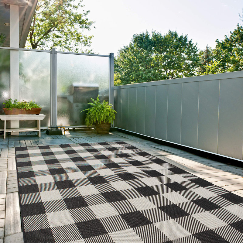 Ecology Collection Chequered Area Rug, Rectangle 200 x 290cm