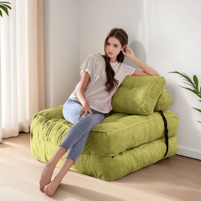 Boneless 8" Futon mattress, Folding Sofa Bed, Green, Single
