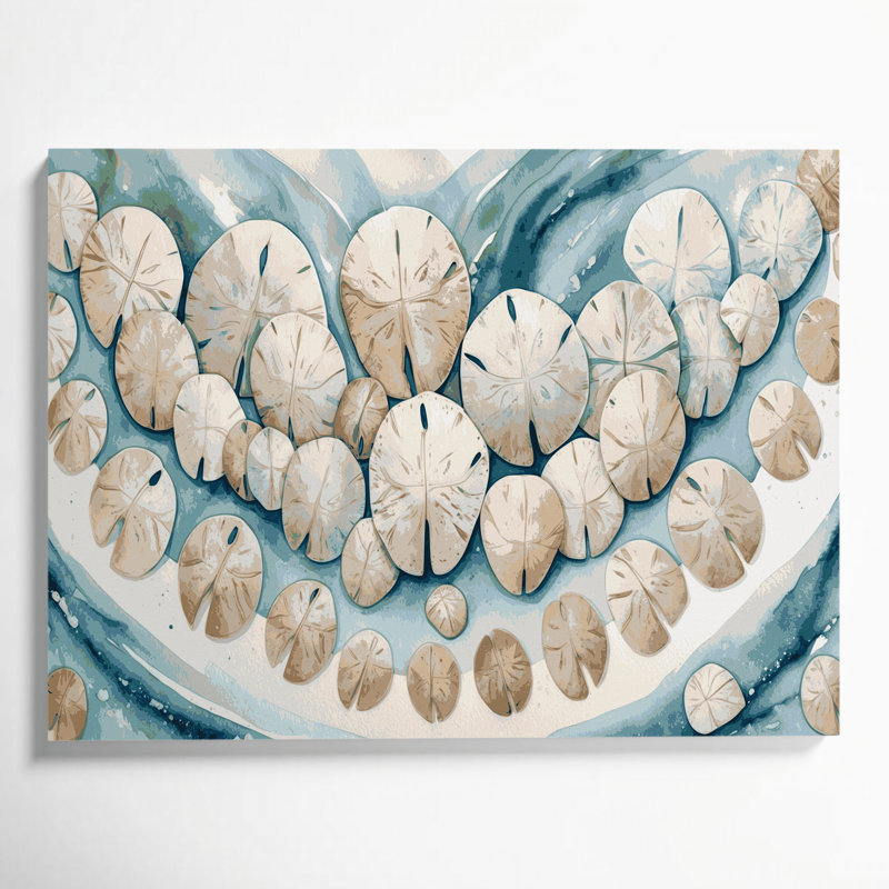 Nautique, dollars de sable gris, art mural sur toile, H 8 po x l 10 po
