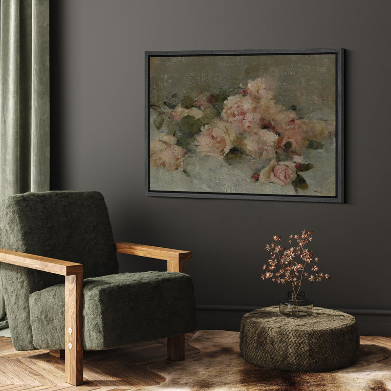 Fard à joues impressionniste roses, habby chic, rustique, campagne française, Noir, H 16 po x l 24 po