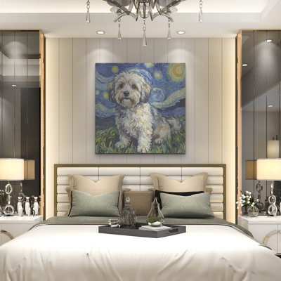  'Havanese Starry Night' by Rich Monet Metal Wall Art, 36" x 36"