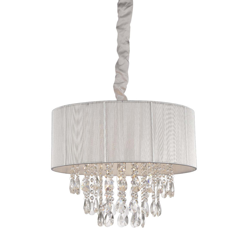 6 - Light Semi Flush Mount, Silver