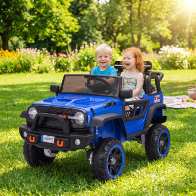 Jouets à roulettes 4 roues motrices 24 volts pour les grands enfants, voitures 2 places avec télécommande, voiture électrique à piles 7AH, roues de voiture électrique avec 4 x 100 W, Bluetooth, musique pour garçons