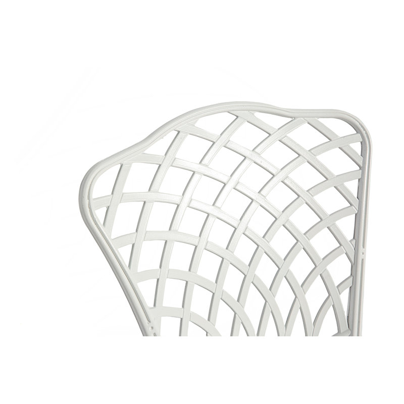 3 Piece Bistro Set, 1 Table And 2 Chairs With Cushion, White