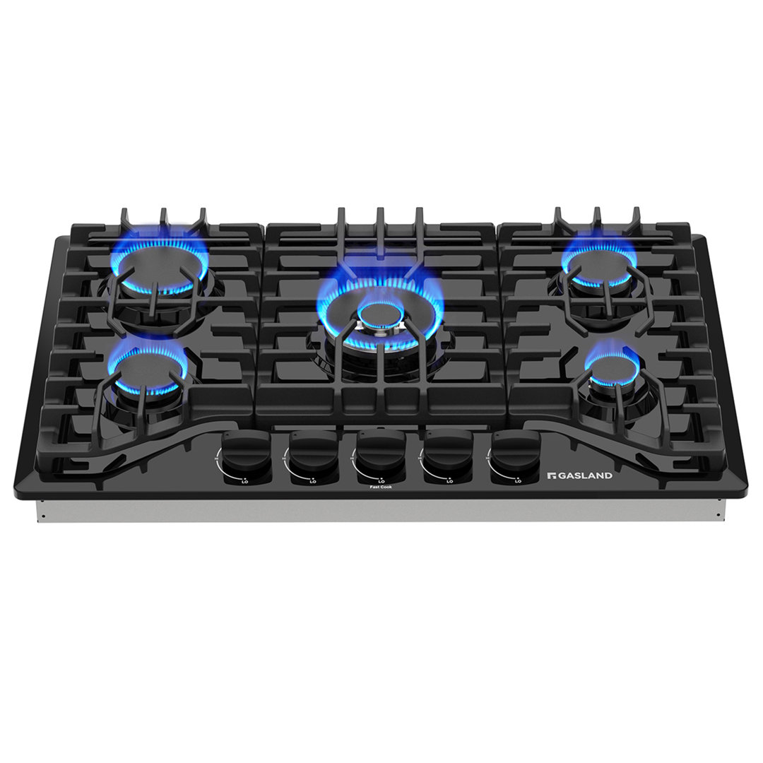 30 in. Gas Cooktop in Black Enamel with 5-Burners, NG/LPG Convertible GASLAND