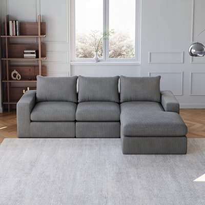 L-Shaped Modern Upholstered Sectional Sofa