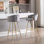 Ensemble de 2 tabourets de bar en velours de 30 pouces avec repose-pieds chromé et pieds dorés-470443621-470443631