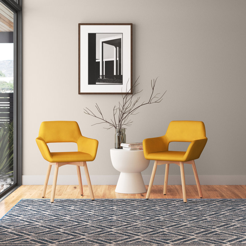 Fauteuil en velours de 54,61 cm de large Cadee, Velours jaune