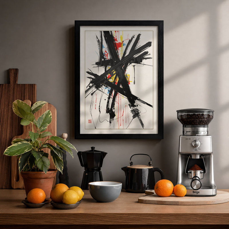Controlled Chaos Abstract - Print, Black, A4 - 29.7 x 21.0 cm