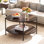 Table basse ronde en bois avec rangement Wynny, table basse de salon 