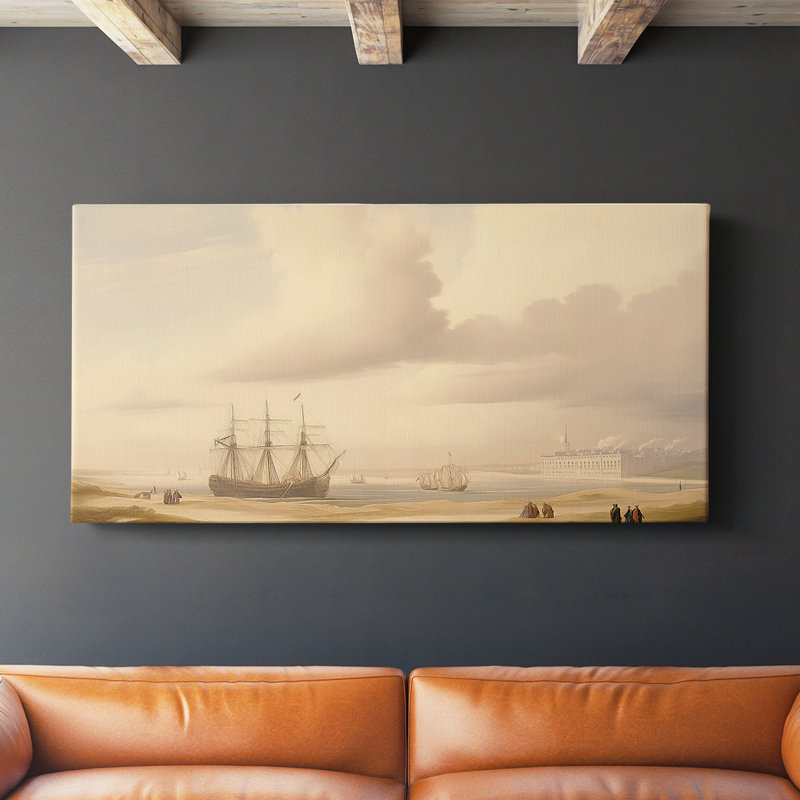 Série nautique-Cxxxi - Toile tendue avec châssis - Prêt à accrocher, H 24 po x l 48 po