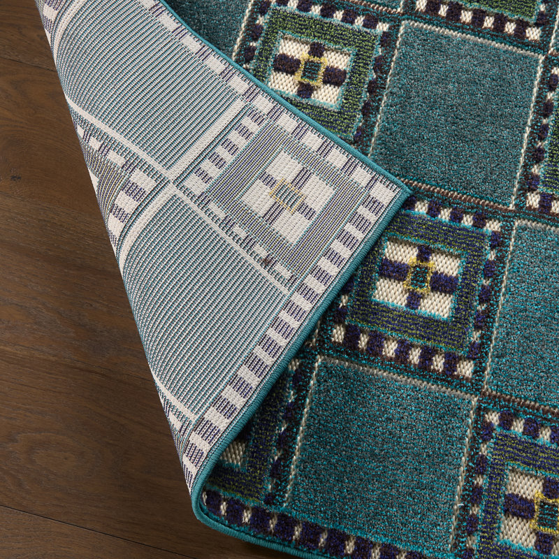  Tapis géométrique bleu Morrigan ALI09 (8 pi 6 po x 11 pi 6 po), Rectangle 11 pi 6 po x 8 pi 6 po