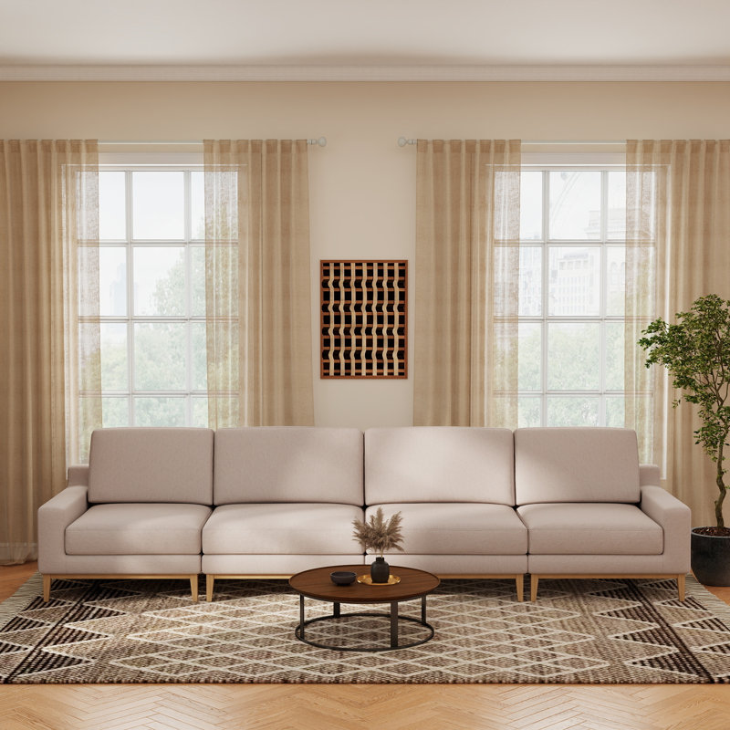 Canapé modulaire rembourré 4 pièces 4 pièces, Khaki