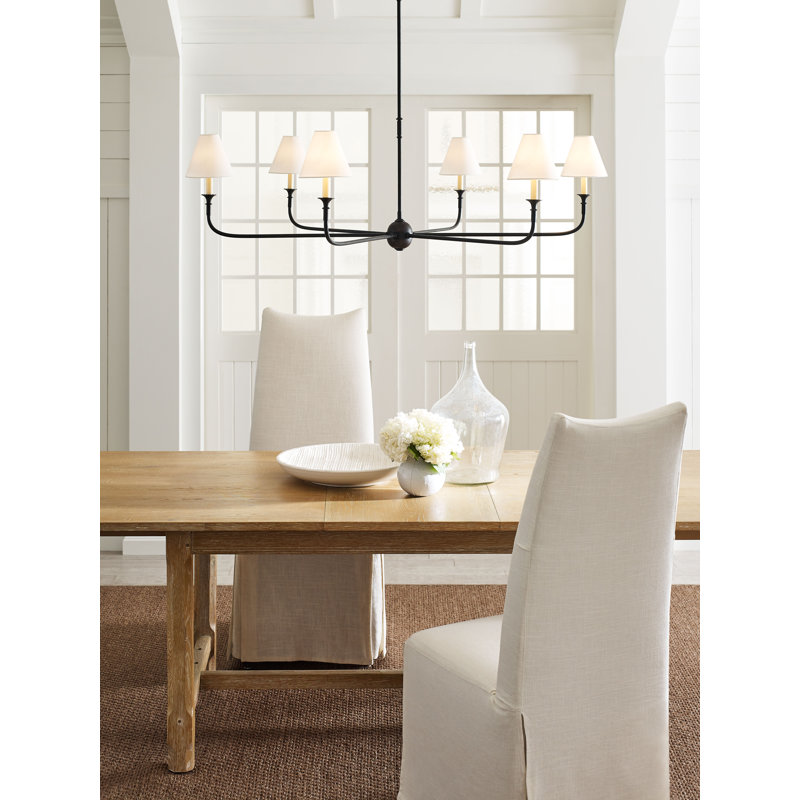 Thomas O'Brien Piaf Grande Chandelier, Aged Iron/Ebonized Oak