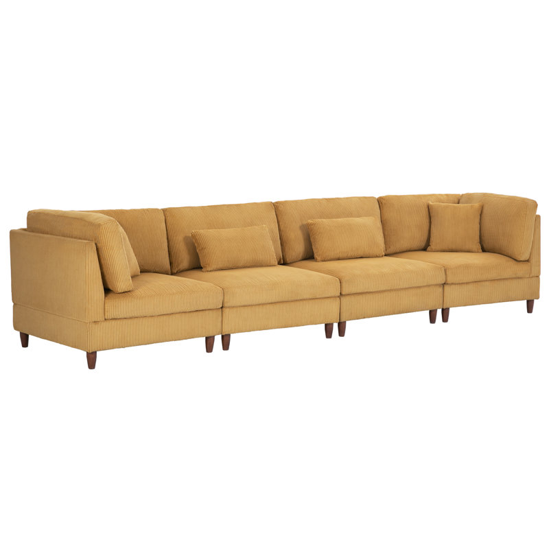 Seemab Reversible Modular Corner Sofa, Orange