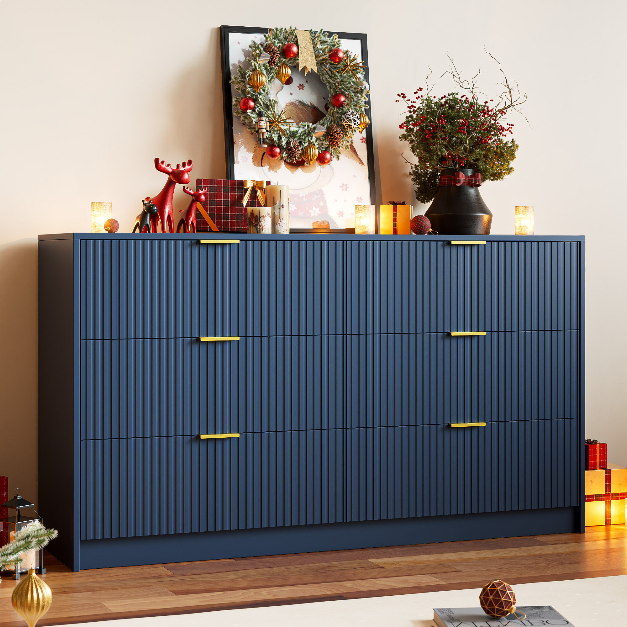 Ebern Designs 6 - Drawer Dresser, 55.1" W & Reviews | Wayfair
