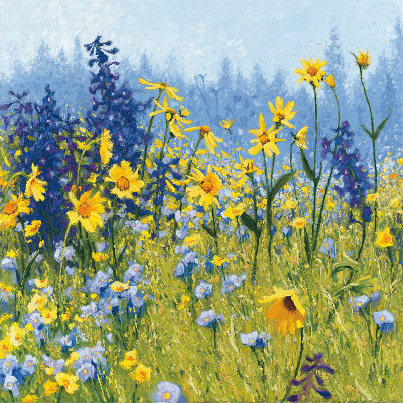 Joyeux en juillet III, H 30 po x l 30 po, Doré, Impression encadrée avec passe-partout