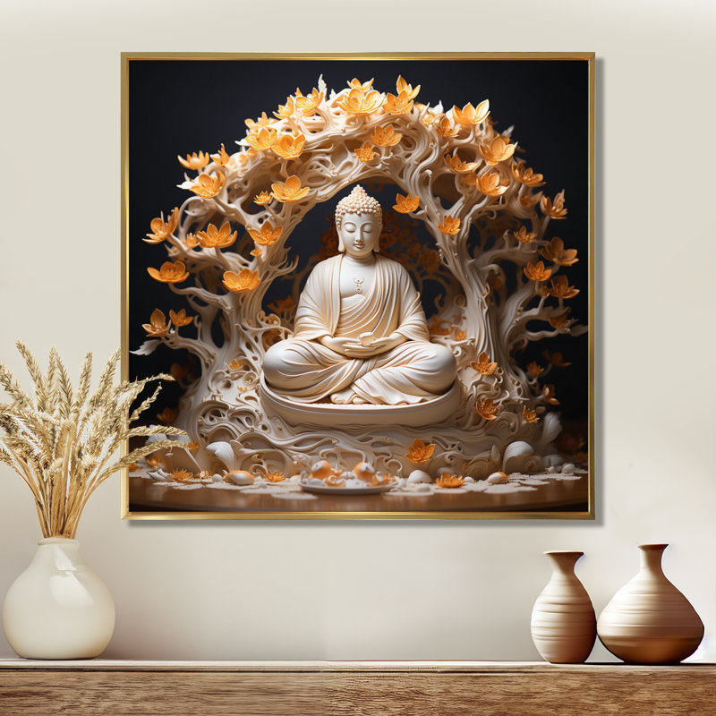 Tohei - Bouddhisme, impression sur toile encadrée, Toile avec cadre flottant brun, H 36 po x l 36 po x P 1,5 po