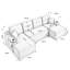 Canapé d'angle modulaire en forme de U de 133 po de large avec 2 méridiennes, canapé infonuagique en velours côtelé à assise profonde-1211443483