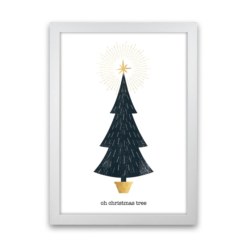 Oh Christmas Tree - Print, 34cm H x 25cm W x 3cm D, White Framed