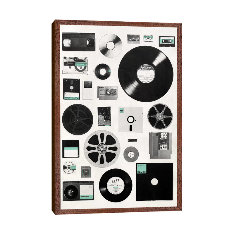 Data - Floater Frame Print on Canvas, Brown Framed, 101.6 cm H x 66.04 cm W