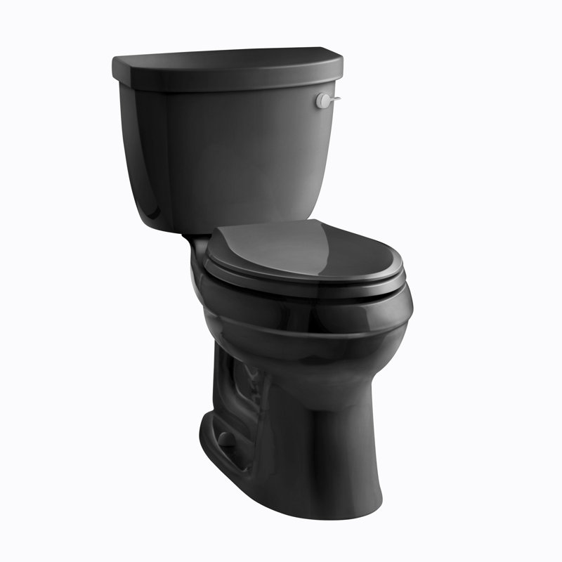 Cimarron Comfort Height Two-Piece Elongated 1.6 GPF Toilet with Aquapiston Flush Technology, Left-Hand Trip Lever and Tank Locks