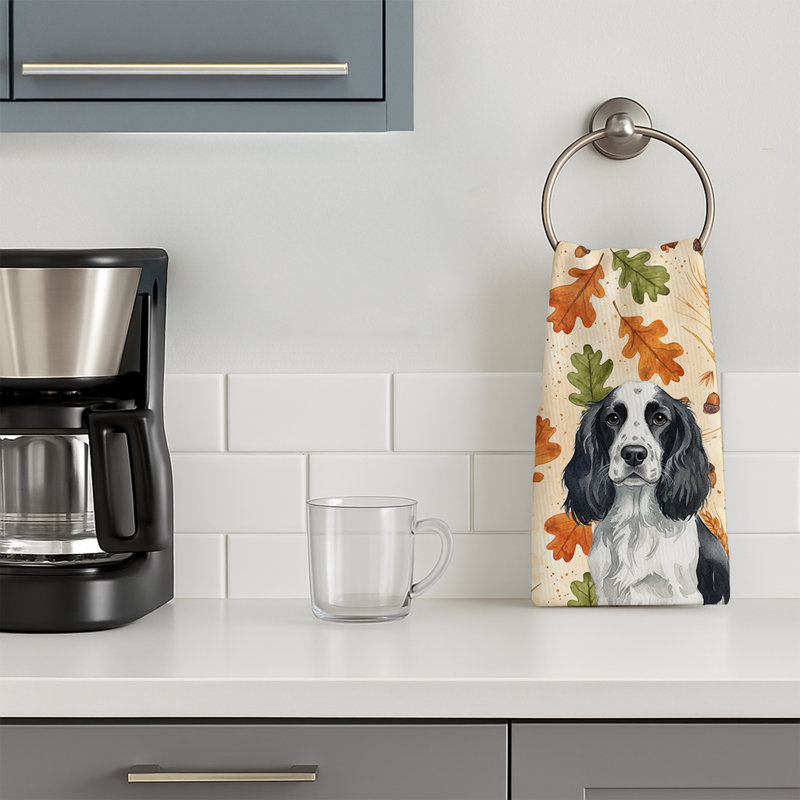Serviette de cuisine tricolore Sheltie, Épagneul Springer anglais noir et blanc