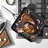 11.02 in. Non Stick Hard-Anodized Aluminum Square Grill Pan