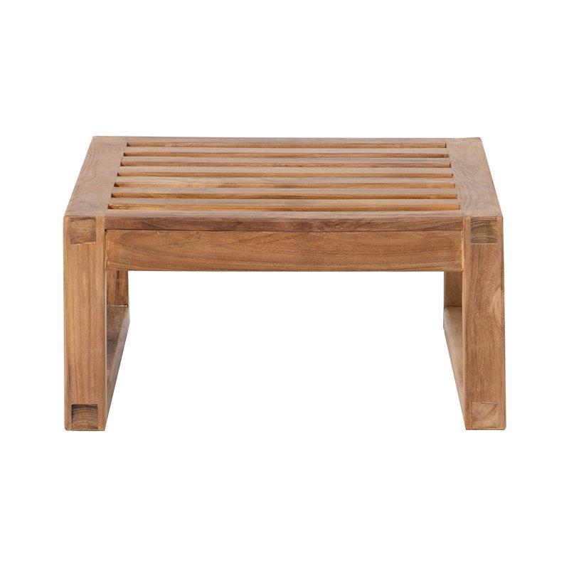 Venice Outdoor Teak Ottoman, Coal