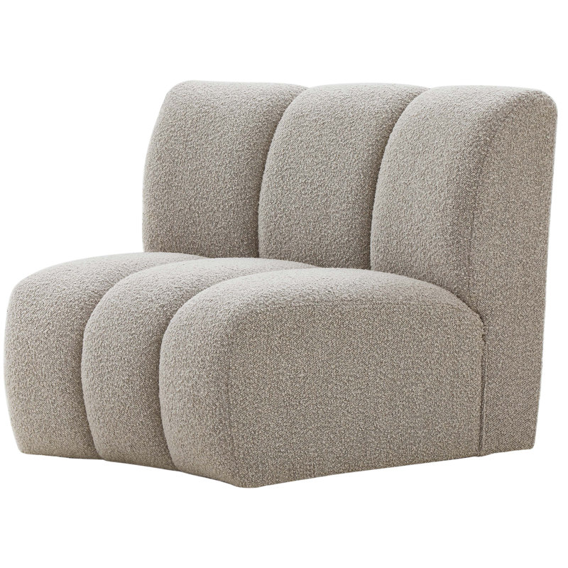 Chaise modulaire en tissu Infinity, Tissu brun bouclé