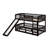 Twin Over Twin Bunk Bed With Fence-1243851746