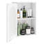 Armoire à pharmacie murale pour salle de bain avec porte en verre trempé et tablette réglable blanc