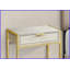 Spacious Beige Marble-Look Coffee Table with Gold Metal Drawer, Contemporary Living Room/ Bedroom Décor