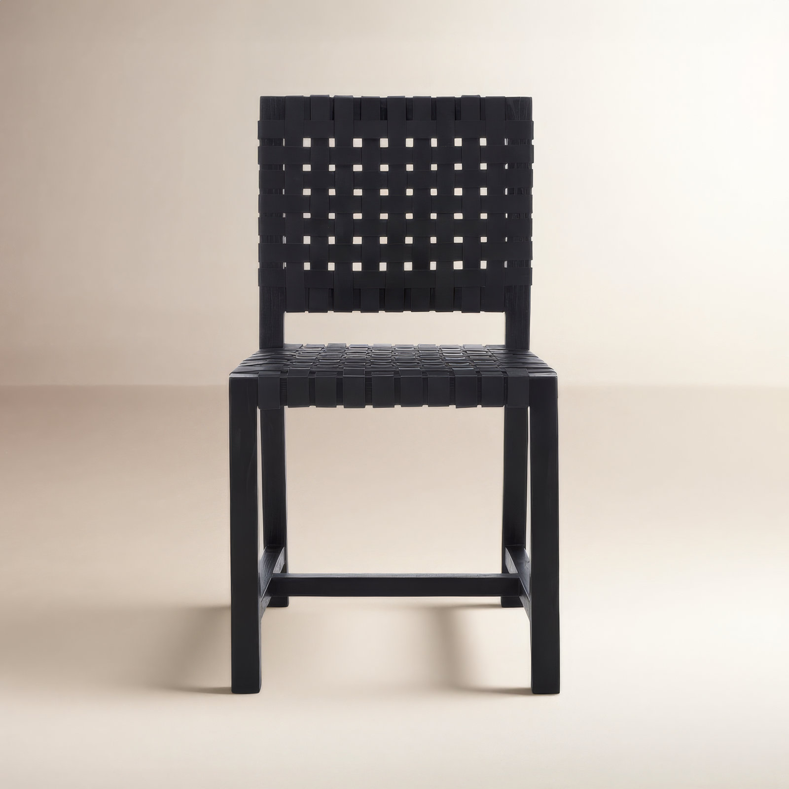 Erline 18.11'' H Leather Upholstered Side Chair, Black/Black