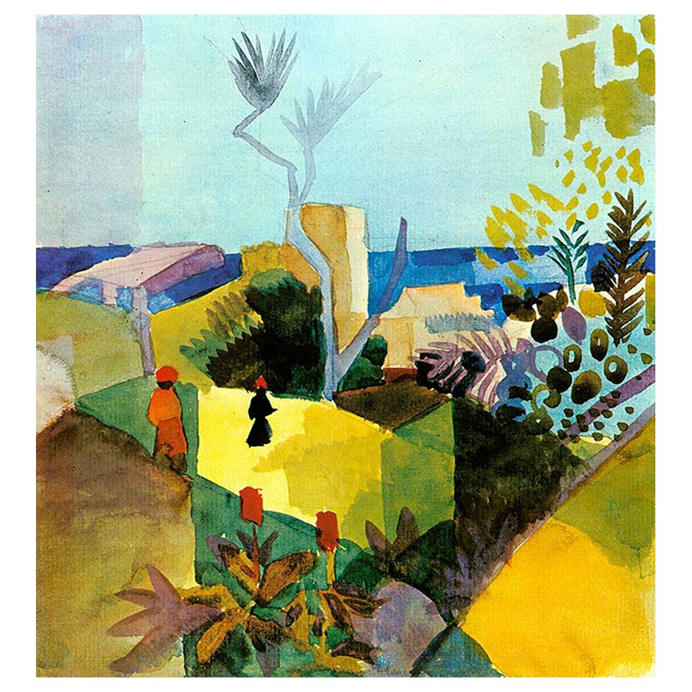 Leinwandbild Landschaft am Meer von August Macke