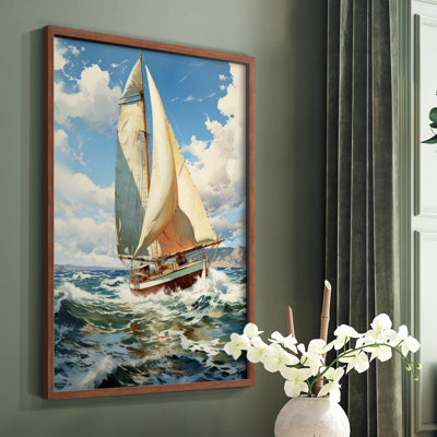 NAUTICAL Series CCCCXXVVI - Reproduction encadrée de qualité supérieure - Prêt à être accroché - Aucun clou requis