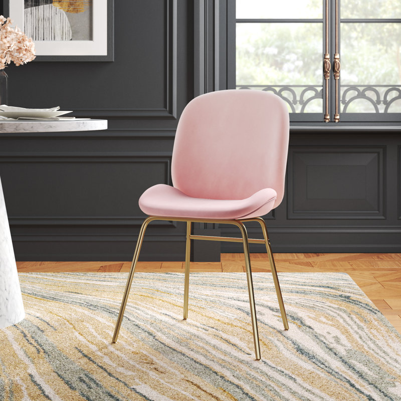 Shae 46cm H Velvet Upholstered Side Chair, Pink