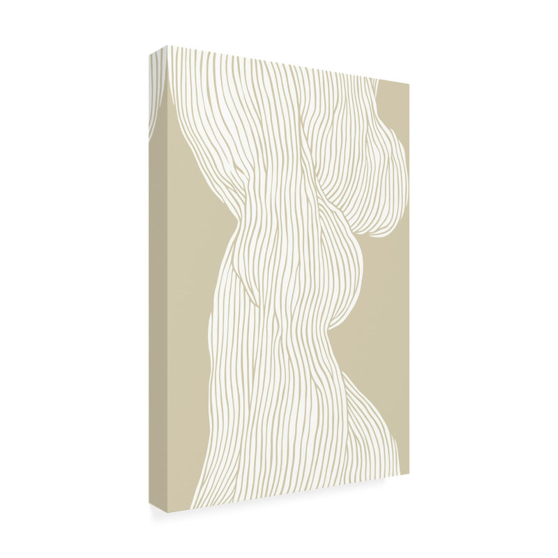 Fibre bolognaise no 1, impression sur toile, H 19 po x l 12 po x P 2 po, Beige