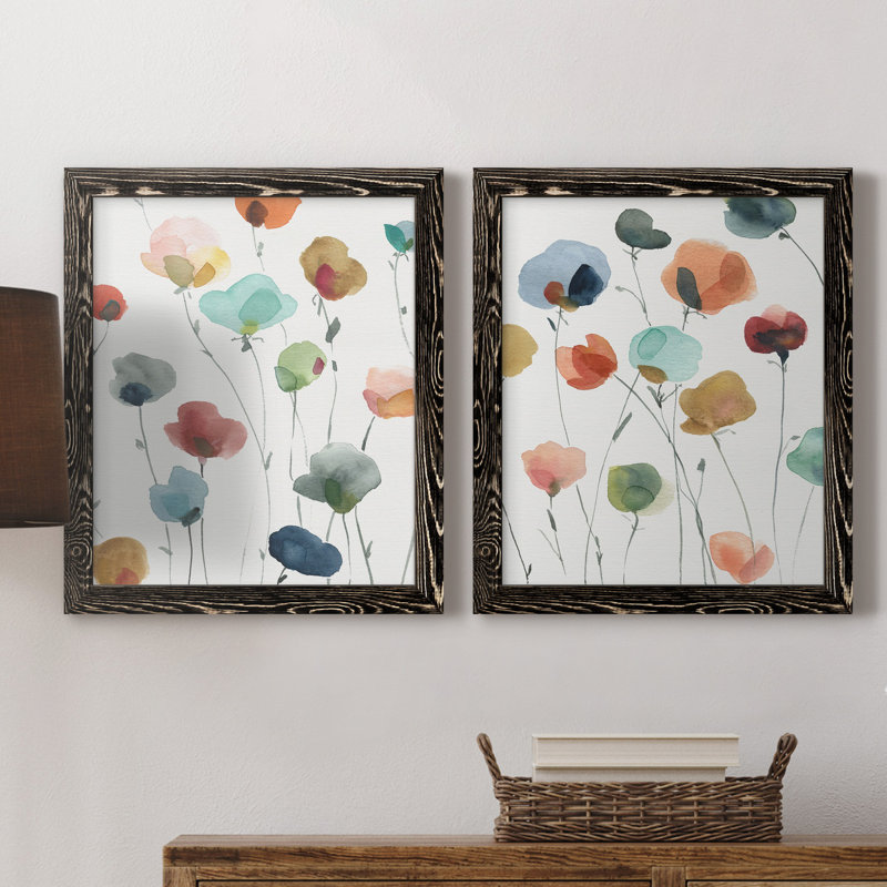 «Lollipop Garden I», ensemble de 2 impressions, Toile encadrée, H 20 po x l 17 po, Noir