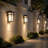 1-Ligh Waterproof Lantern Outdoor Wall Sconce with Frosted Glass Shade-357984238