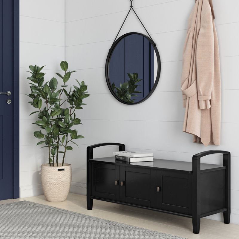 Entryway Storage Bench, Black