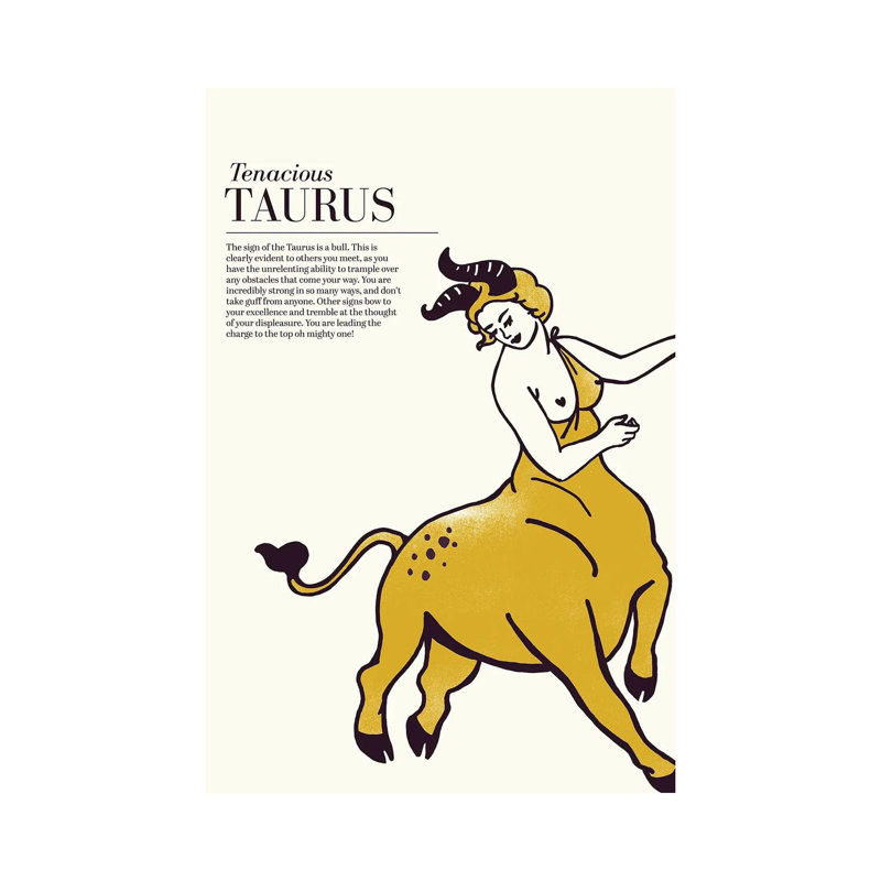 Zodiac Gold Taurus by The Whiskey Ginger - Wrapped Canvas Gallery-Wrapped Canvas Giclée, Wrapped Canvas