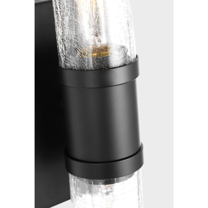 Ensemble de meuble-lavabo à deux lumières Keaton, H 20 po x l 5 po x P 3,63 po, Craquelé, Nuit noire