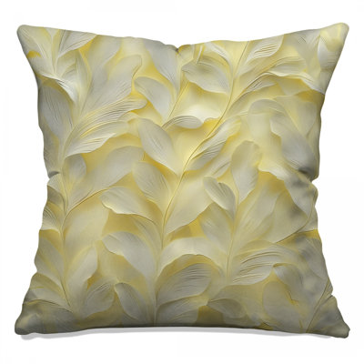 Yellow Leaf Texture Double Sided Throw Pillows