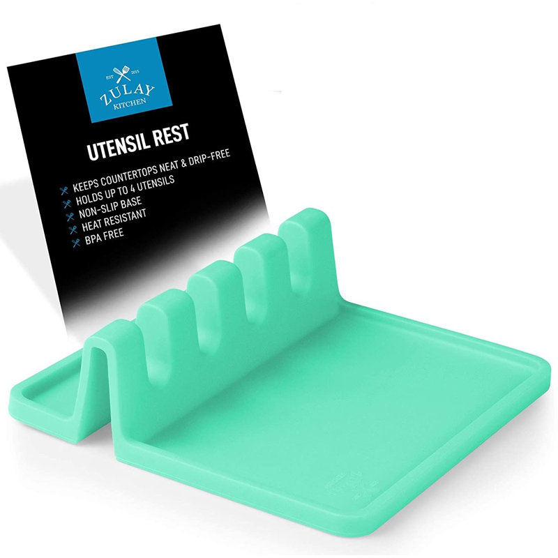 Support à ustensiles en silicone avec plateau anti-gouttes pour ustensiles multiples sans BPA Zulay, Verre de carnaval