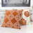 Burnt Orange Damask Embroidered Throw Pillow