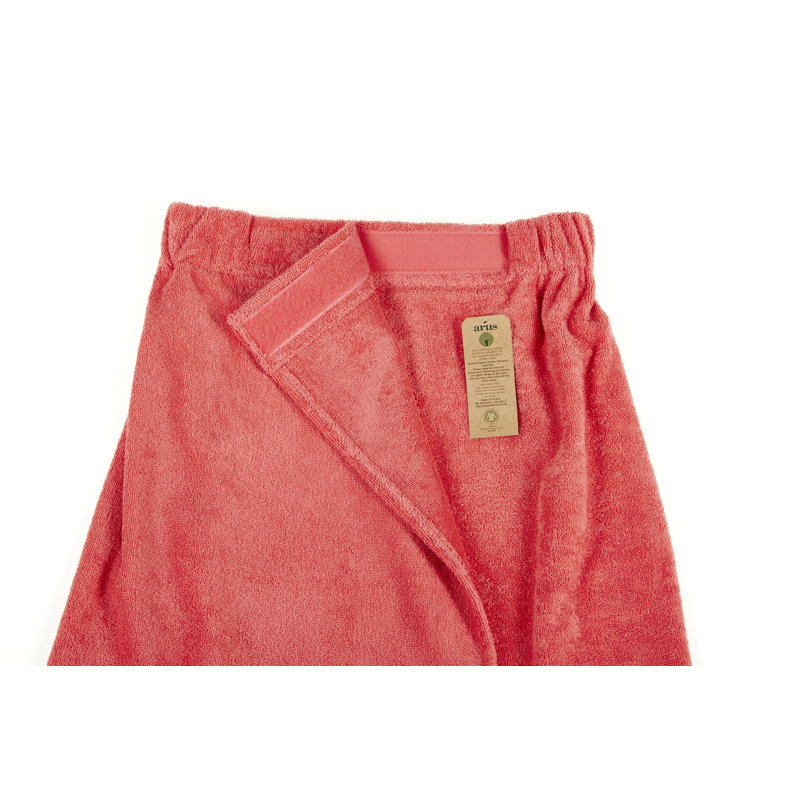 Peignoir au-dessus du genou 100% coton Emrick, L 59 po x l 30 po, Corail