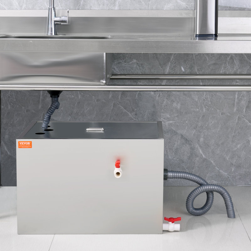 Commercial Grease Interceptor Stainless Steel Under-Sink Filtration System